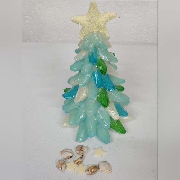 Fir Pine Resin Multi color Shell accent Tree - Picture 5 of 9